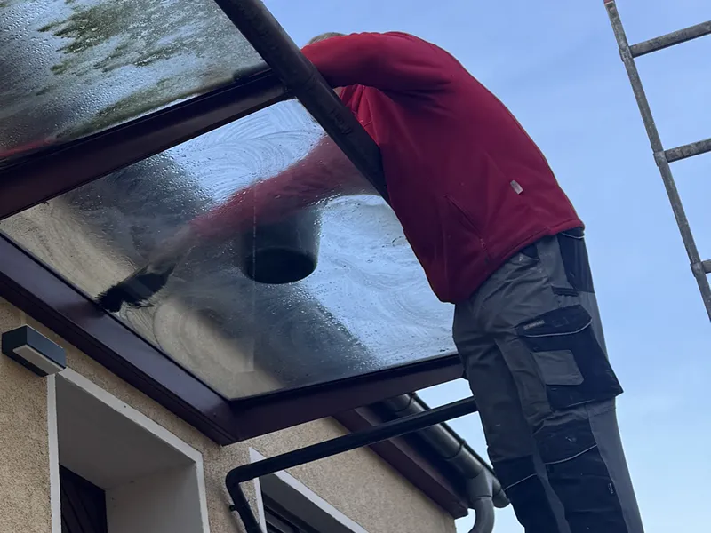 Glasdach nach der Reinigung