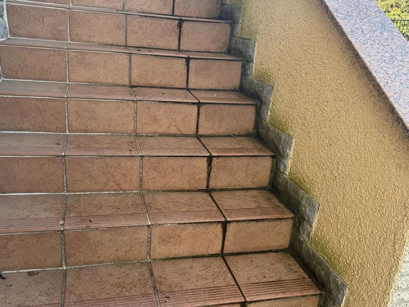 Treppe vor der Reinigung
